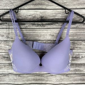 Victoria's Secret Lavender Floral Embroidered 36D Push Up Bra
